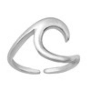 925 Sterling Silver Wave Design Toe Ring (New)